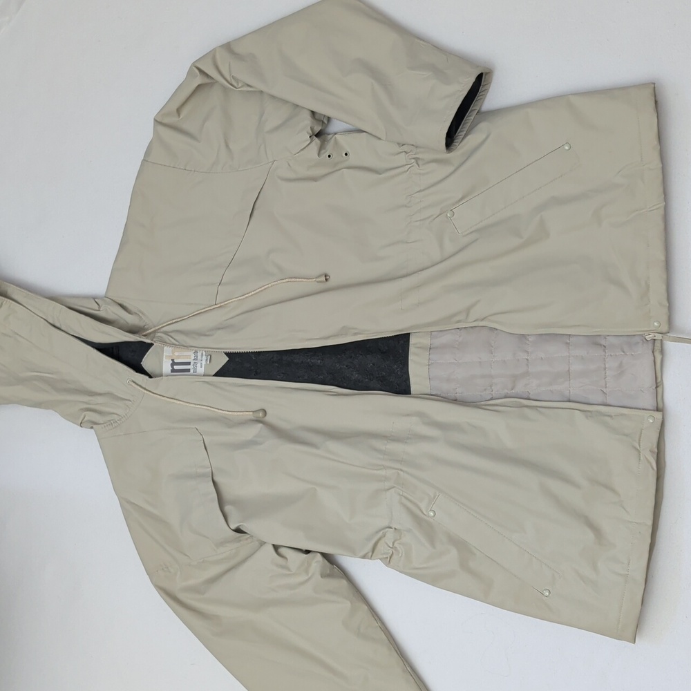 Misty Harbor Women's Beige Fleece Lined Hooded Rain Jacket - Size Large - Picture 4 of 12
